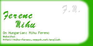 ferenc mihu business card